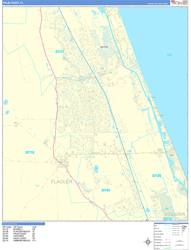 Palm Coast Wall Map Basic Style 2024